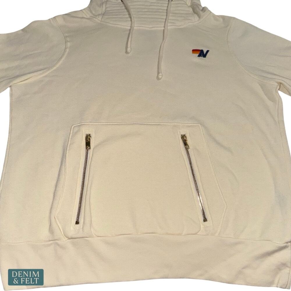 Aviator Nation Vintage White Unisex Ninja Pullover Hoodie Cozy Surf Core Medium - Picture 13 of 16